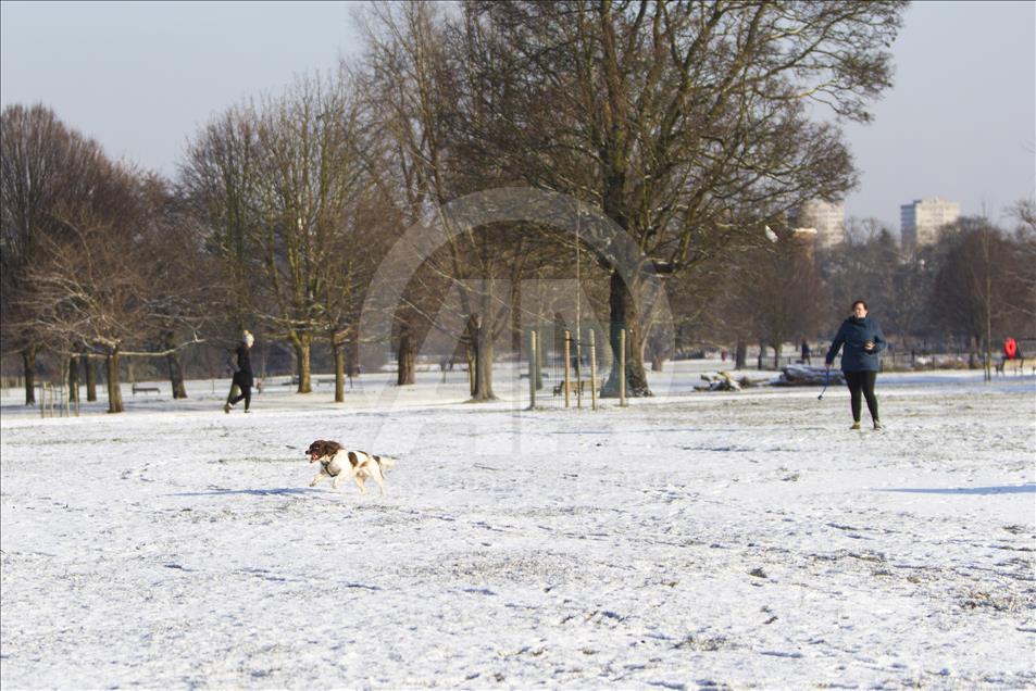 İngiltere'de kar ve soğuk hava  hayatı olumsuz etkiliyor
