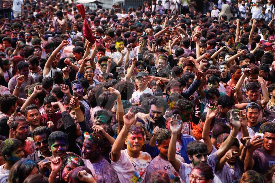 Festival of colours "Holi" in Nepal