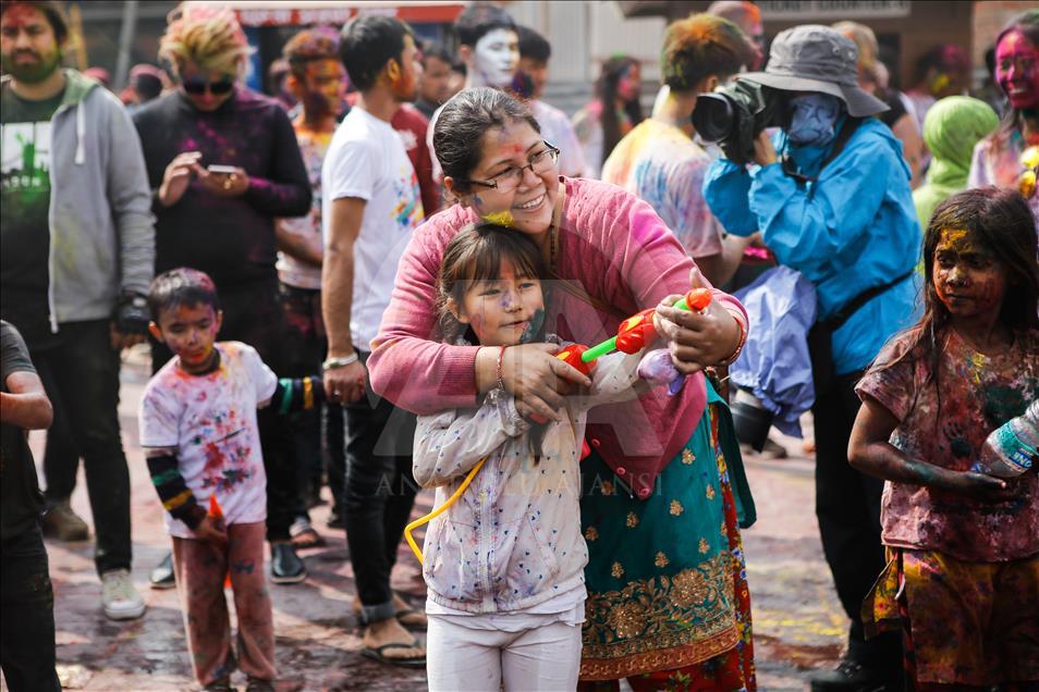 Festival of colours "Holi" in Nepal