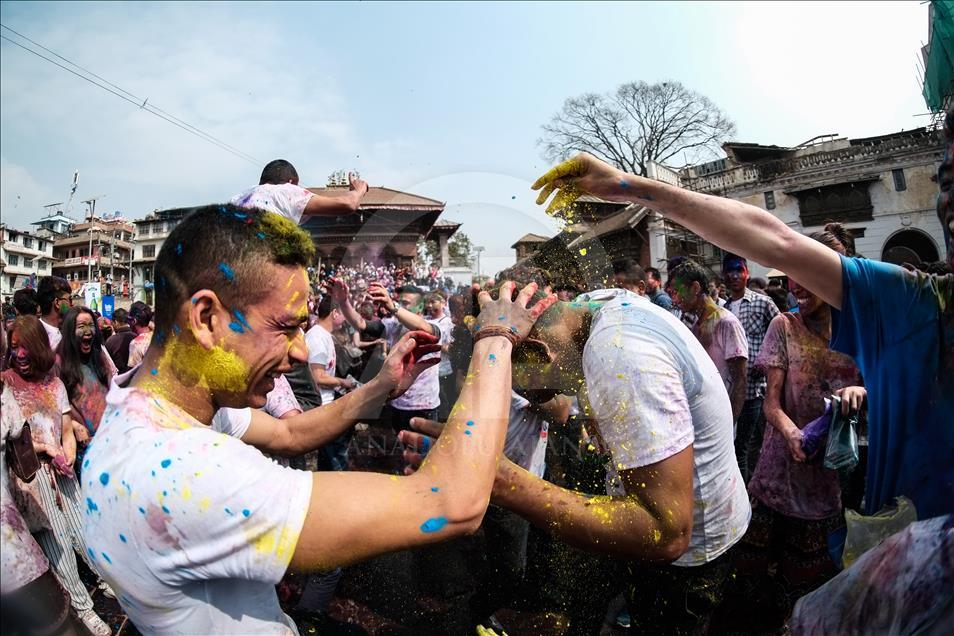Festival of colours "Holi" in Nepal