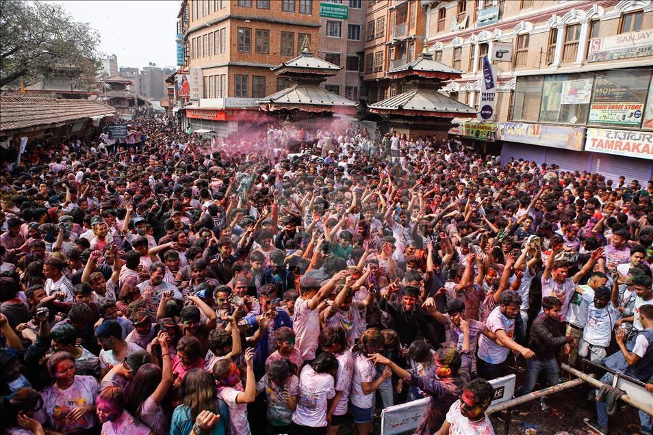 Festival of colours "Holi" in Nepal