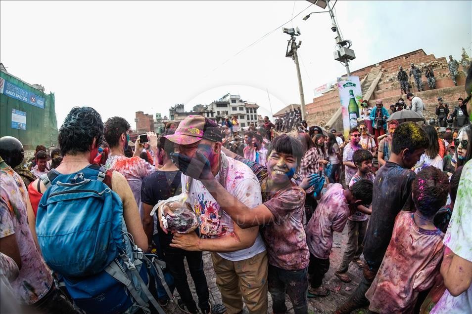 Festival of colours "Holi" in Nepal