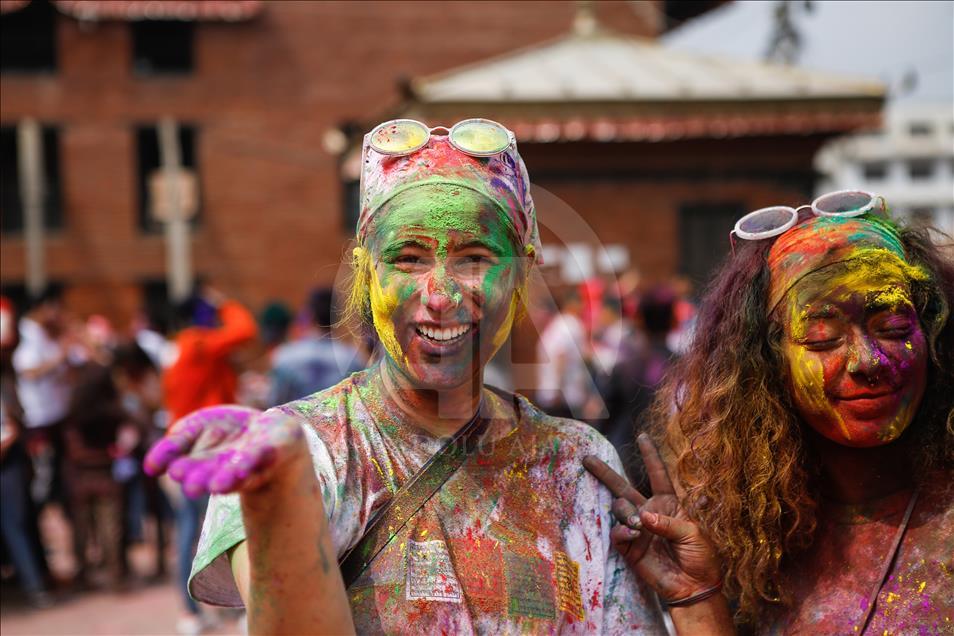 Festival of colours "Holi" in Nepal