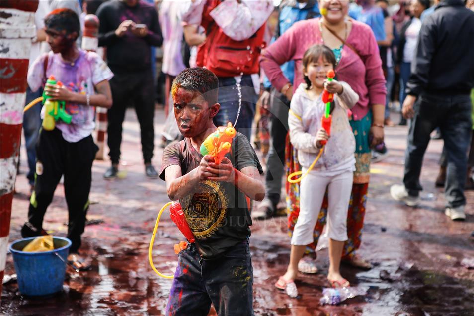 Festival of colours "Holi" in Nepal