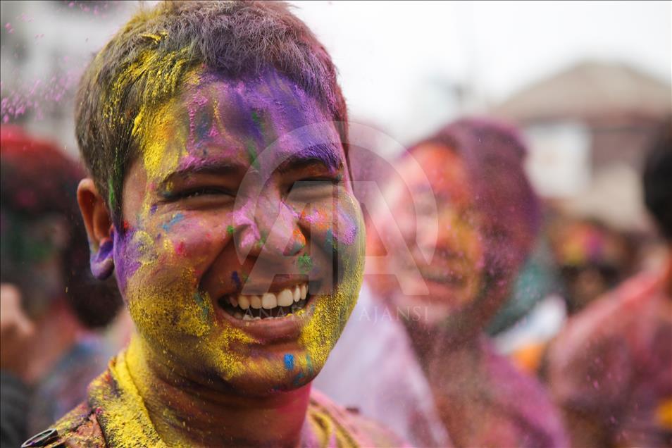 Festival of colours "Holi" in Nepal