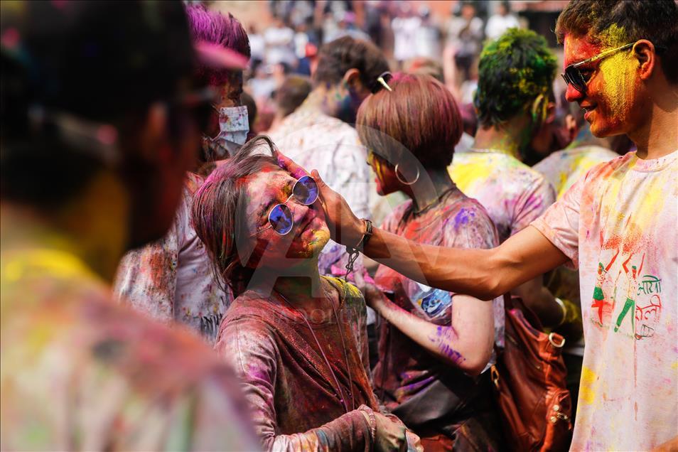 Festival of colours "Holi" in Nepal