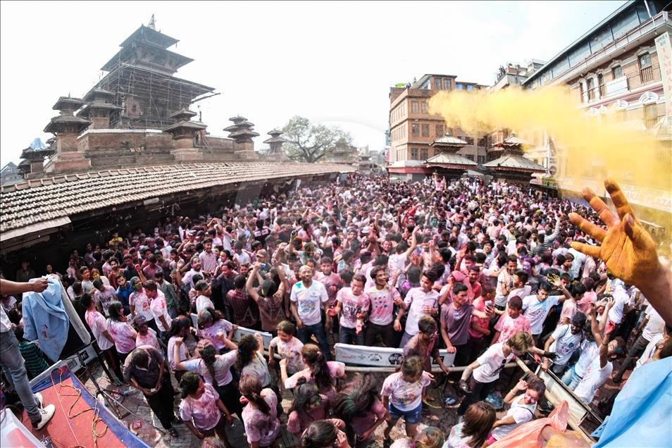 Festival of colours "Holi" in Nepal