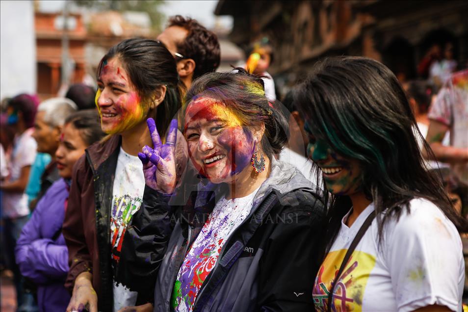 Festival of colours "Holi" in Nepal