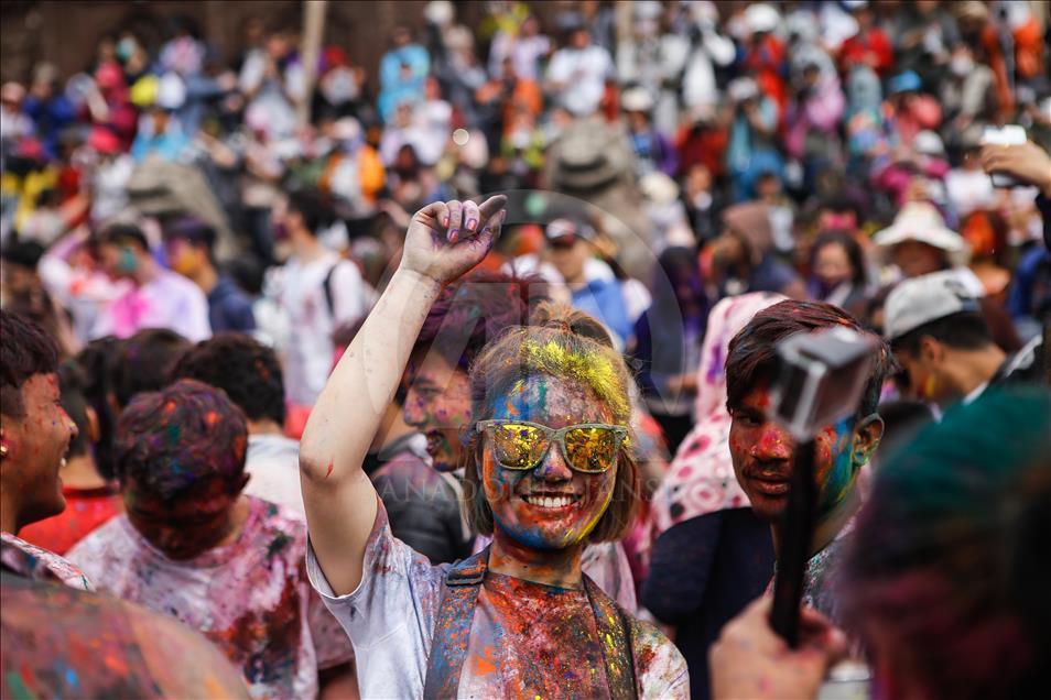 Festival of colours "Holi" in Nepal