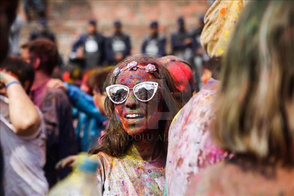 Festival of colours "Holi" in Nepal