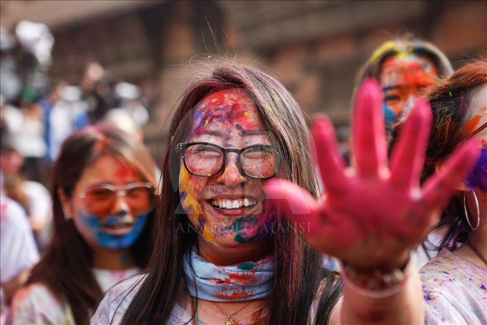 Festival of colours "Holi" in Nepal