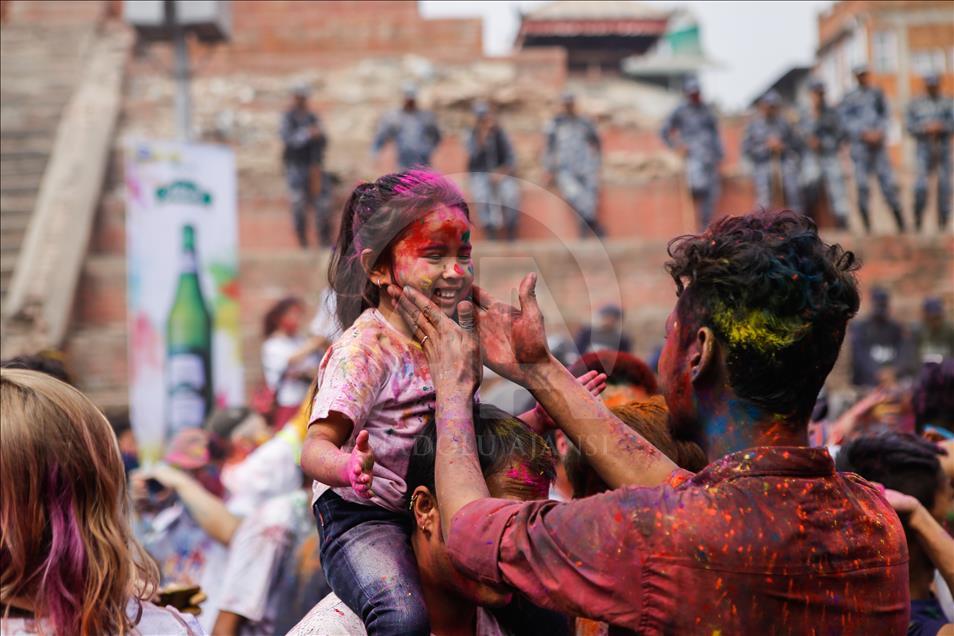 Festival of colours "Holi" in Nepal