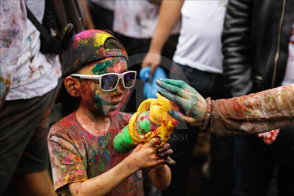 Festival of colours "Holi" in Nepal