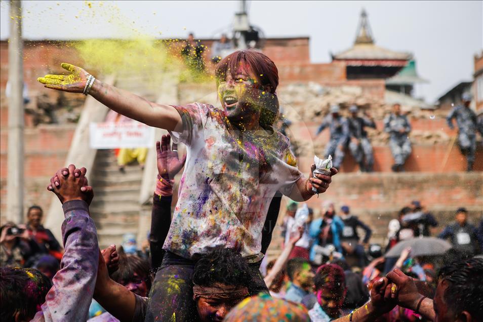 Festival of colours "Holi" in Nepal