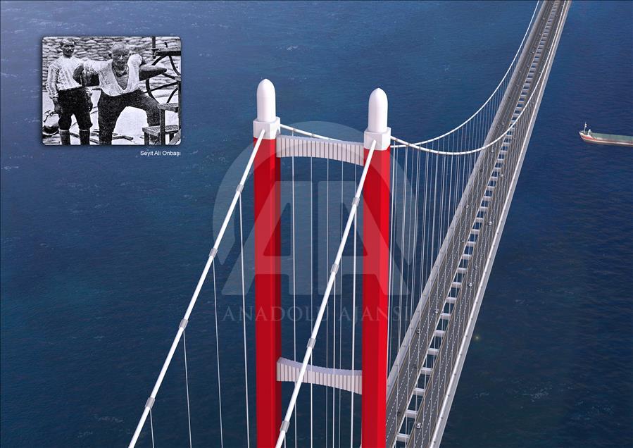 "1915 Çanakkale Köprüsü" inşaatında denize iniliyor