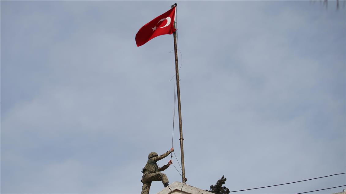 Turkish flag hoisted in Afrin town center