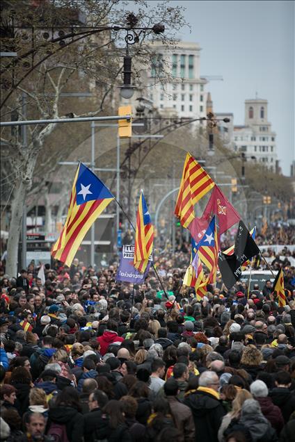 Protestas en contra del encarcelamiento de Carles Puigdemont	  
