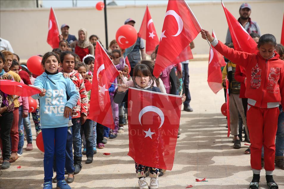 Afrin terörden arındırıldı çocuklar okulla buluştu