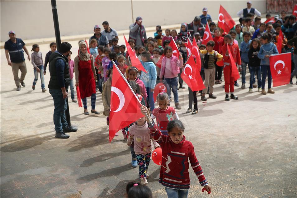 Afrin terörden arındırıldı çocuklar okulla buluştu