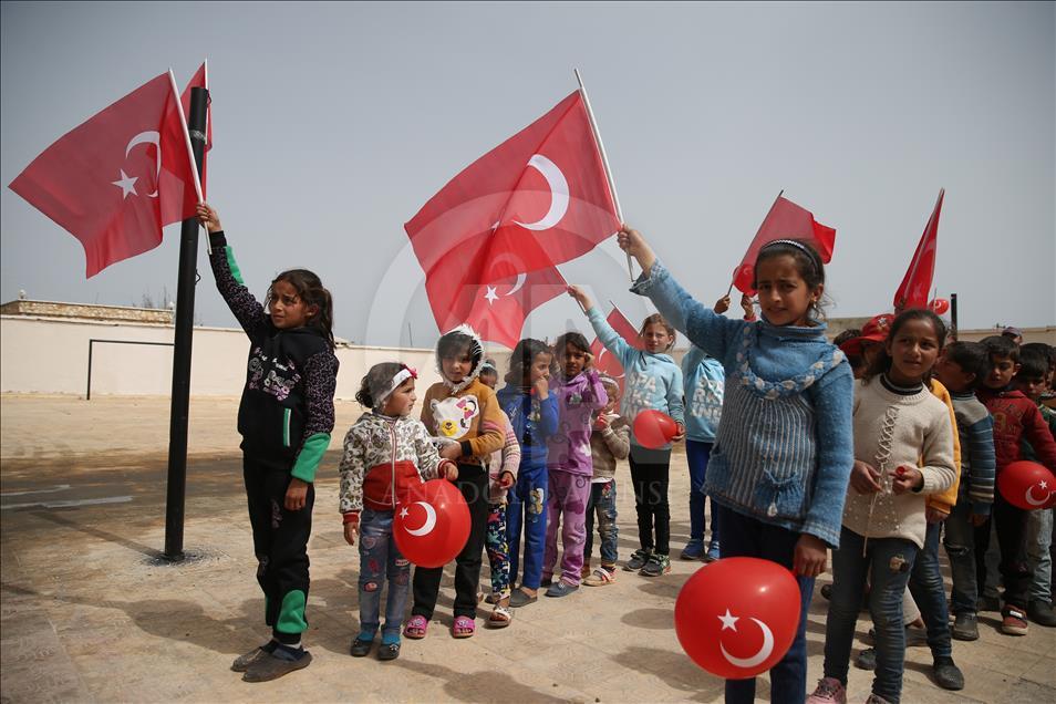 Afrin terörden arındırıldı çocuklar okulla buluştu