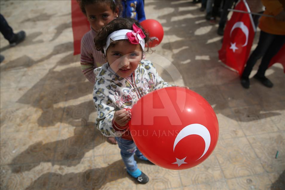 Afrin terörden arındırıldı çocuklar okulla buluştu