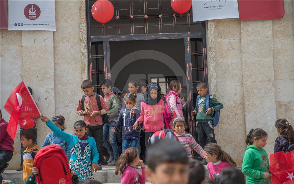 Afrin terörden arındırıldı çocuklar okulla buluştu