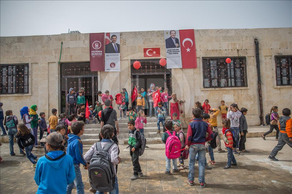 Afrin terörden arındırıldı çocuklar okulla buluştu