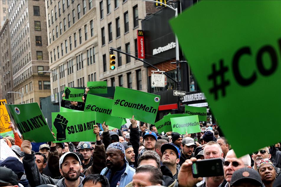 New York construction workers protest