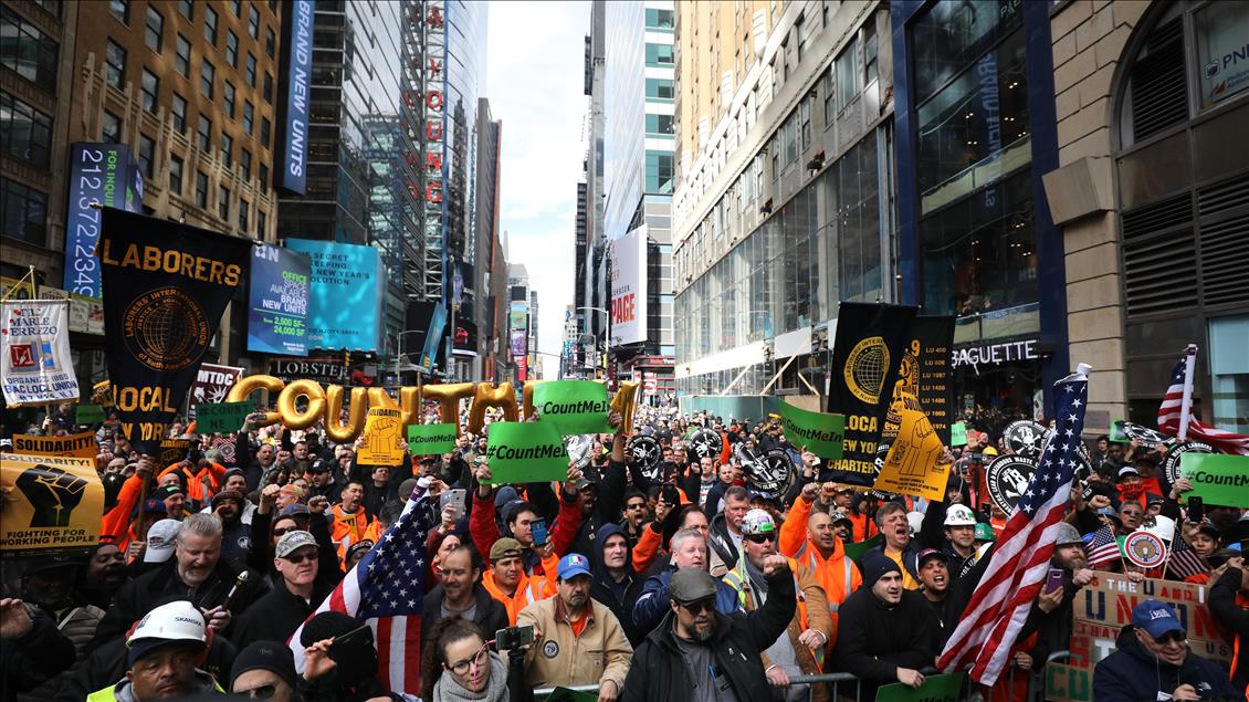 New York construction workers protest