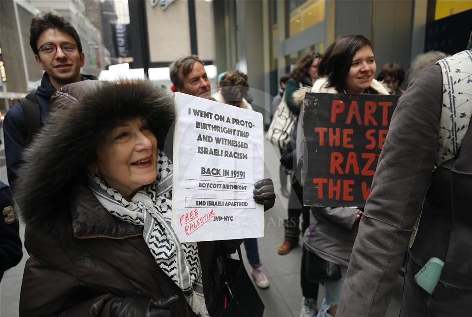 New York'ta İsrail'in Gazze'ye uyguladığı abluka protesto edildi