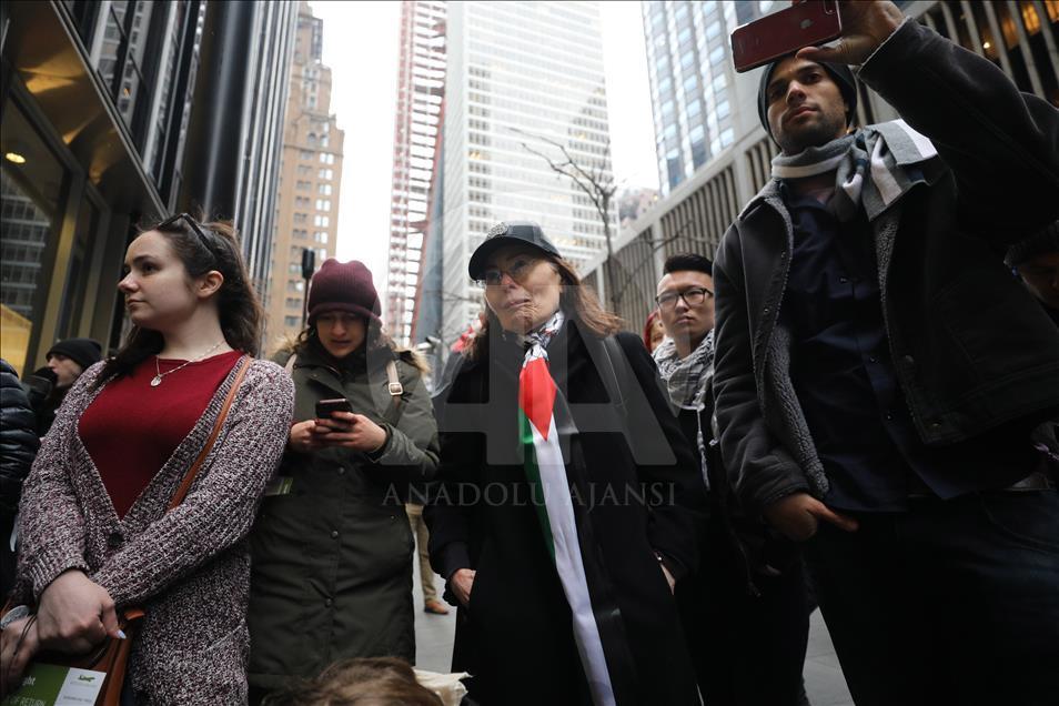New York'ta İsrail'in Gazze'ye uyguladığı abluka protesto edildi