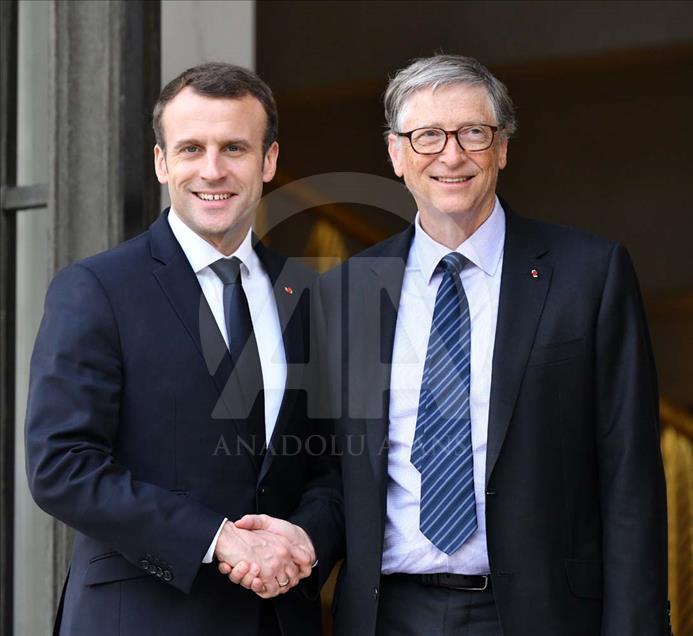 Bill Gates se reúne con el presidente francés Emmanuel Macron