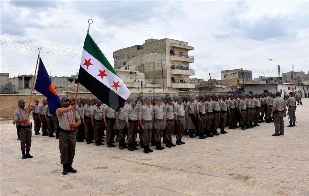 مراسم فارغ التحصیلی 200 پلیس سوری در اعزاز