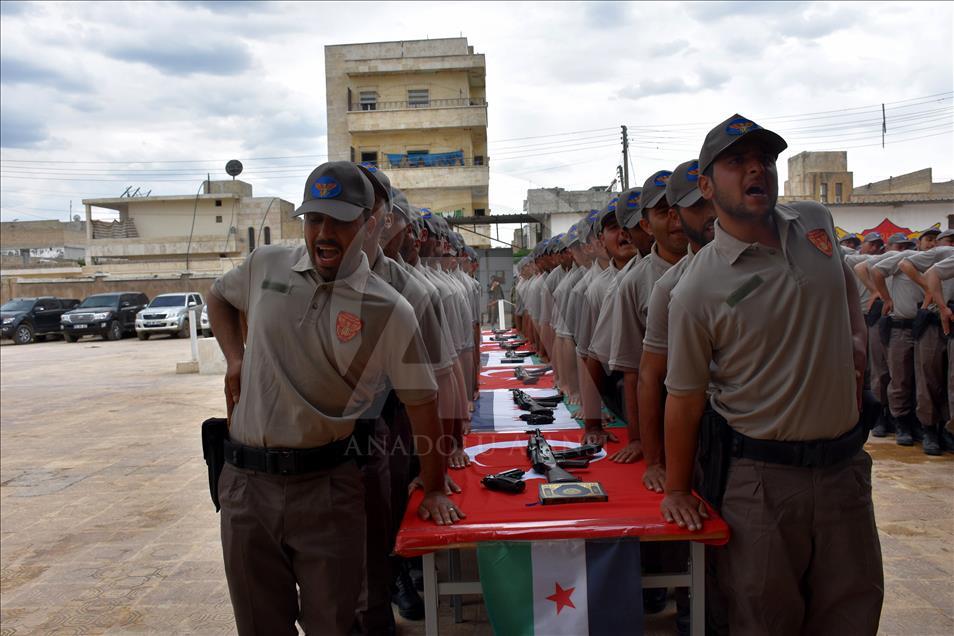 مراسم فارغ التحصیلی 200 پلیس سوری در اعزاز
