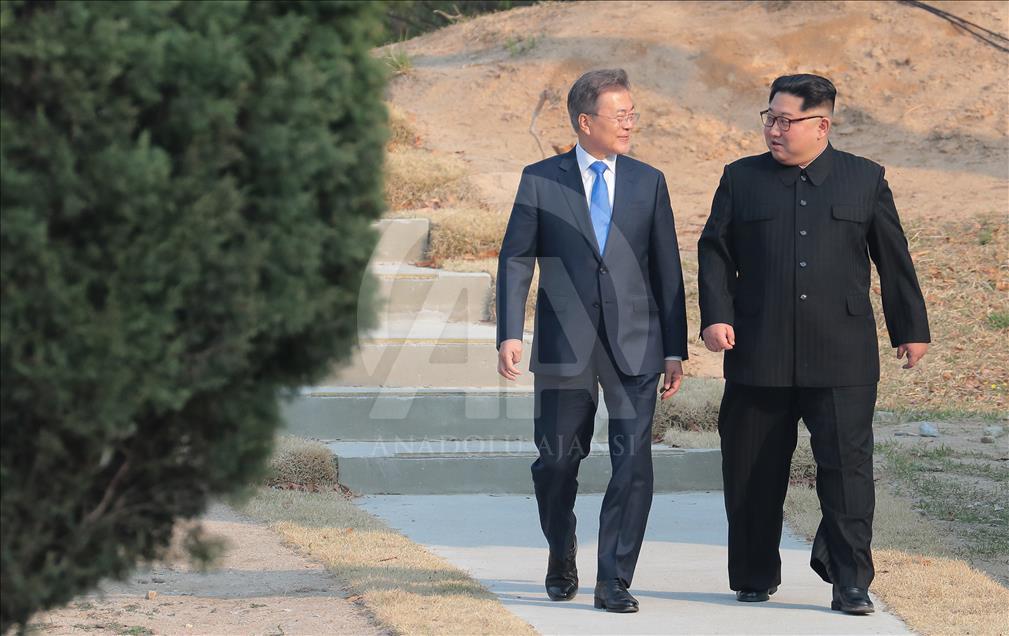 Kuzey ve Güney Kore liderleri barış için birlikte ağaç dikti