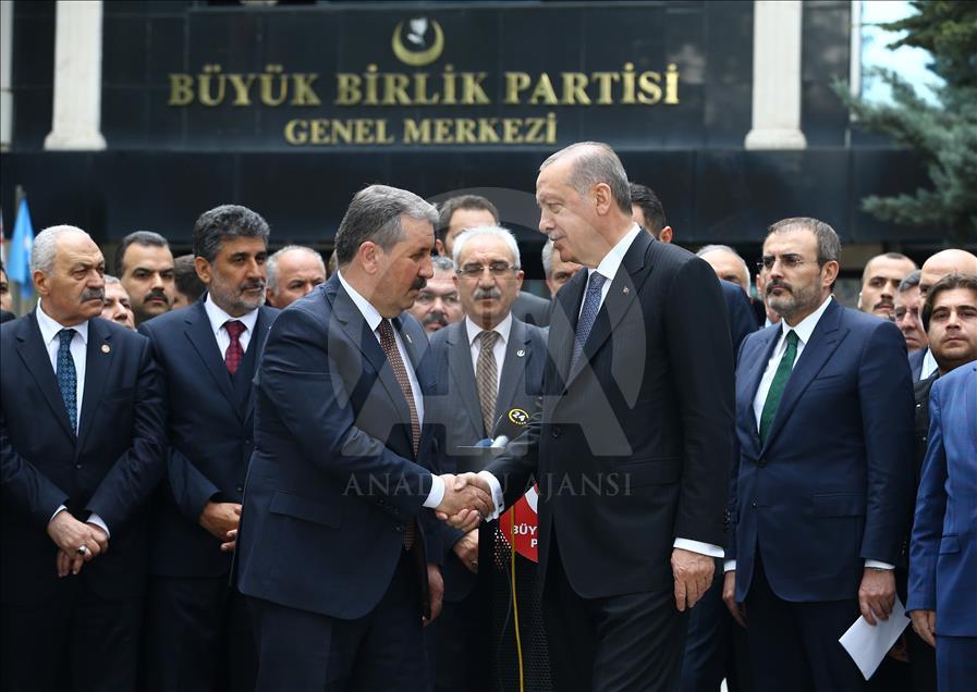 Cumhurbaşkanı Erdoğan, Büyük Birlik Partisi’ni ziyaret etti