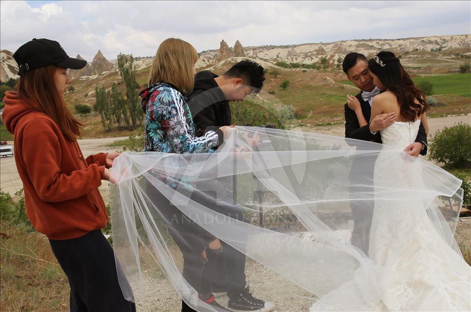 Yabancı çiftlerin düğün fotoğrafında gözde mekanı: "Kapadokya"