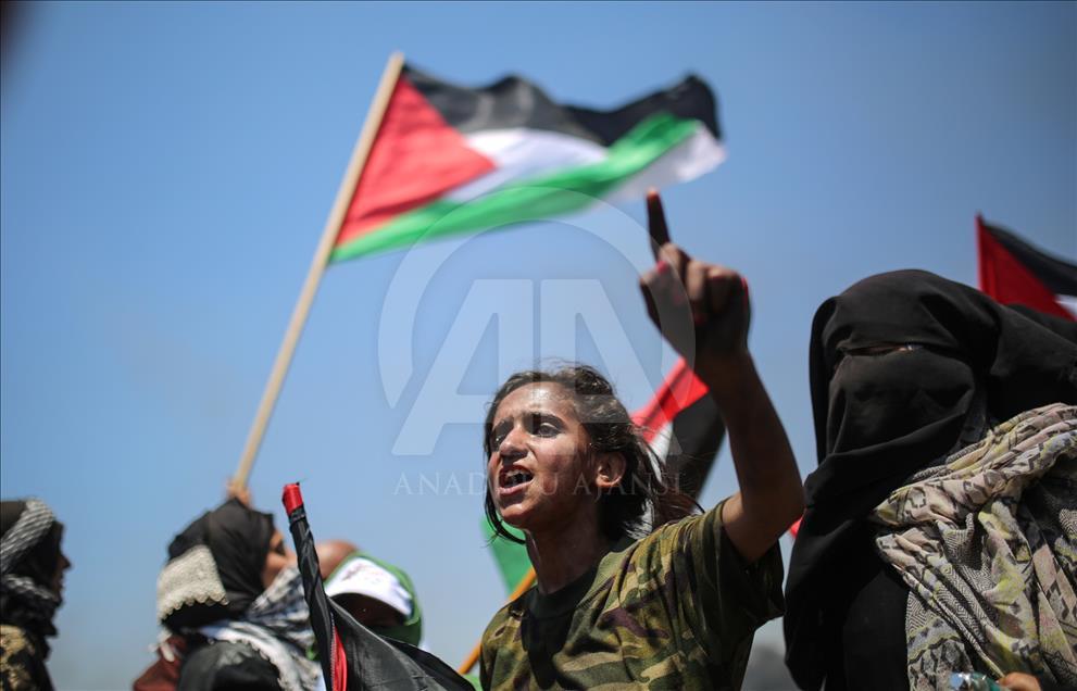 Protesta kundër Izraelit në kufirin e Gazës