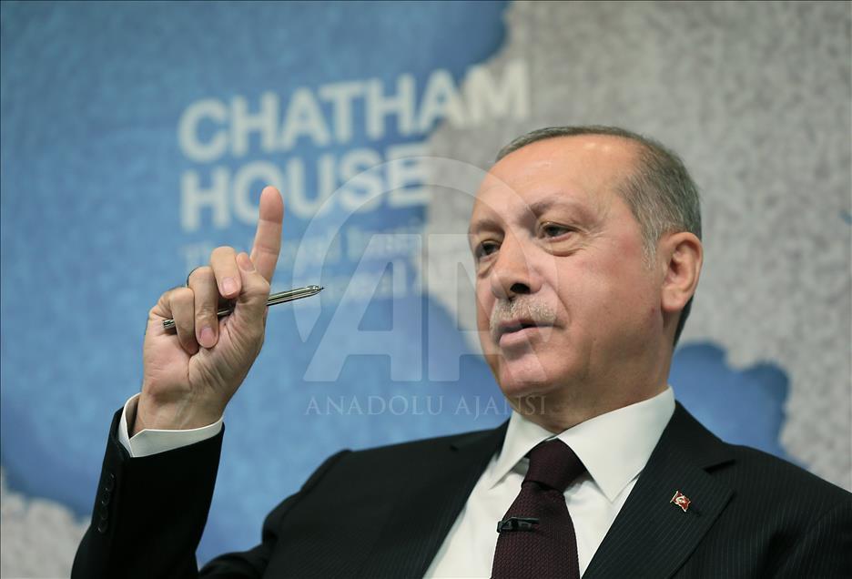 Erdoğan, Chatham House’da katılımcılara hitap etti