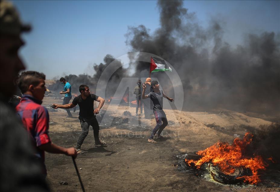 Protesta kundër Izraelit në kufirin e Gazës