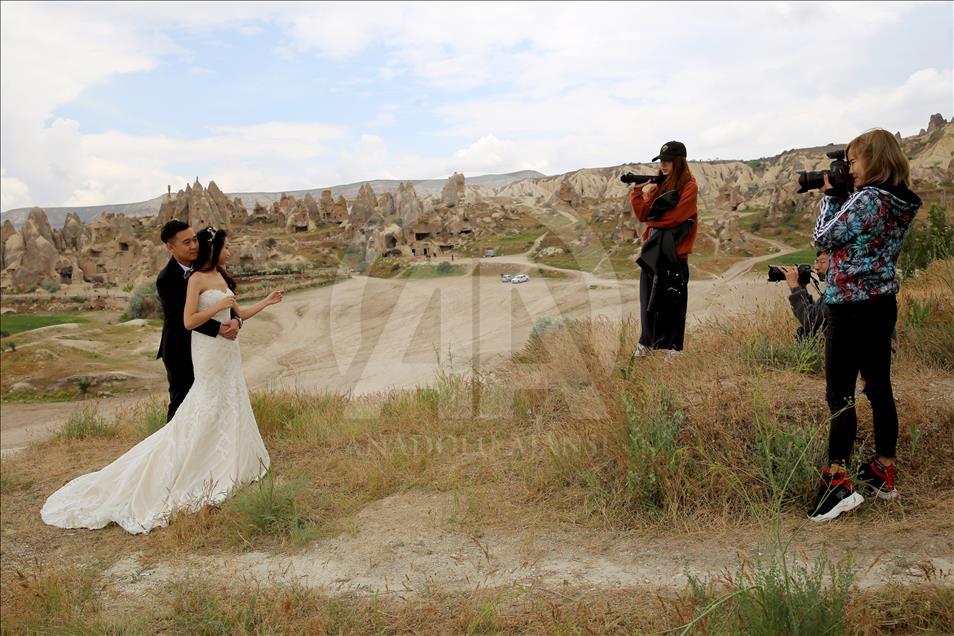Yabancı çiftlerin düğün fotoğrafında gözde mekanı: "Kapadokya"
