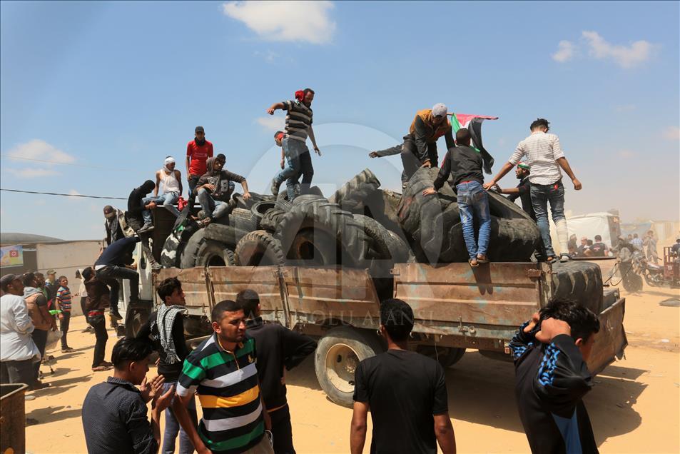 Gazze sınırında gösteriler