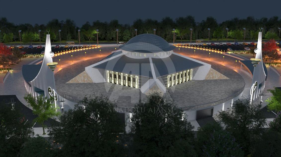 "Ay yıldız" şeklindeki cami Sivas'tan yükseliyor