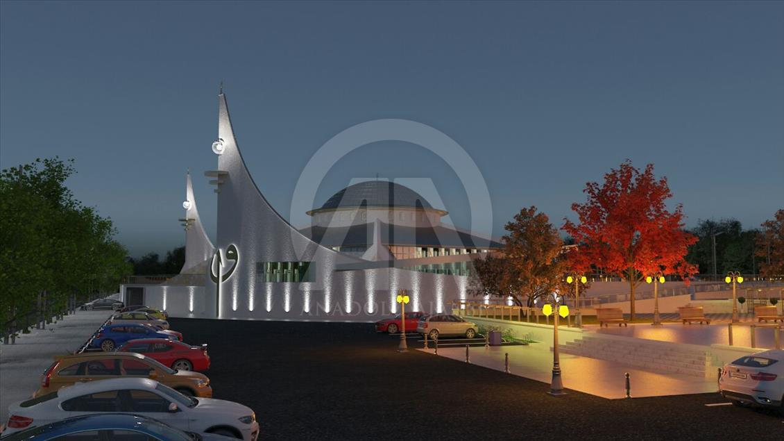 "Ay yıldız" şeklindeki cami Sivas'tan yükseliyor