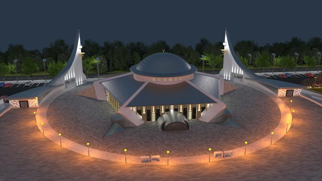 "Ay yıldız" şeklindeki cami Sivas'tan yükseliyor