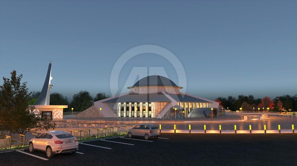 "Ay yıldız" şeklindeki cami Sivas'tan yükseliyor