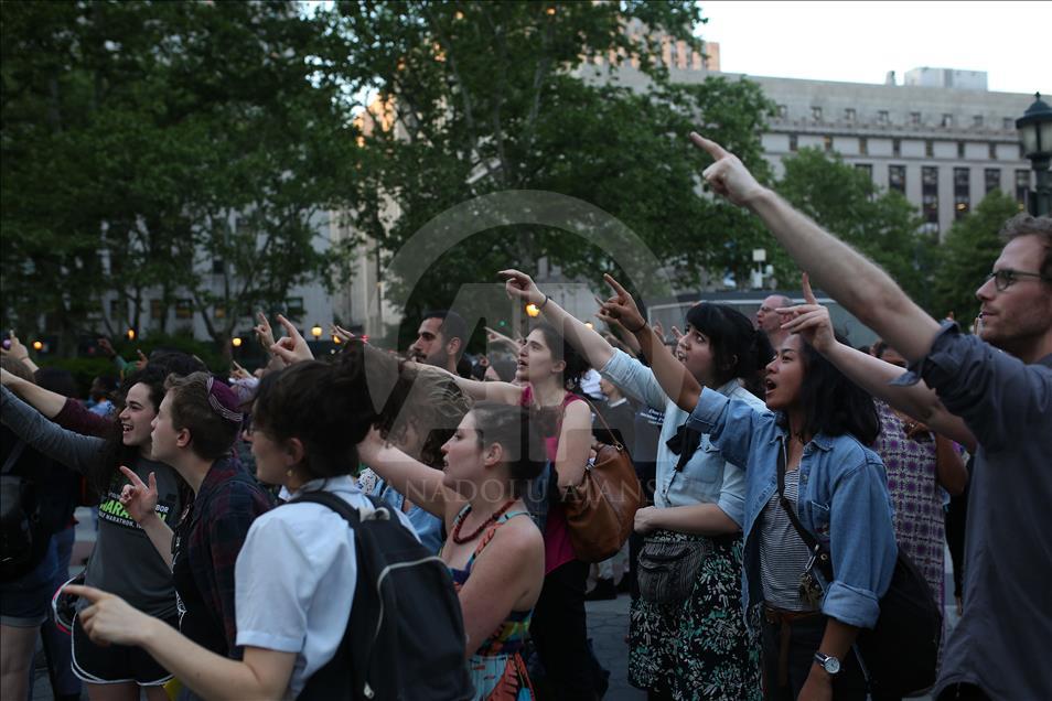 Göçmenlere adalet için New York'ta sokak iftarı