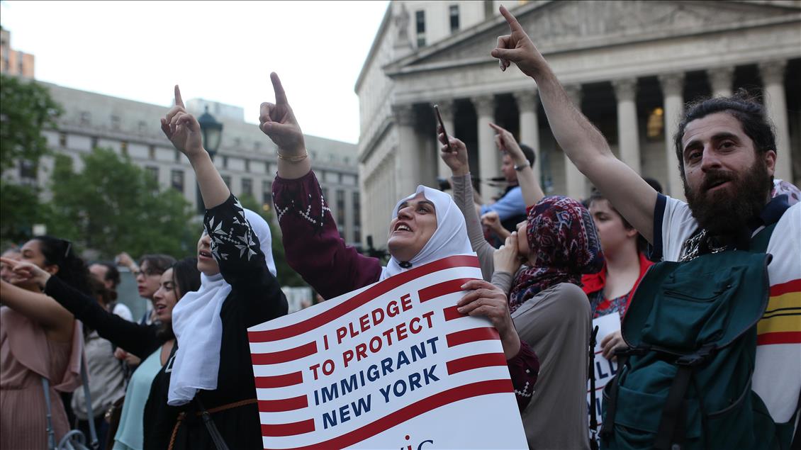 Göçmenlere adalet için New York'ta sokak iftarı