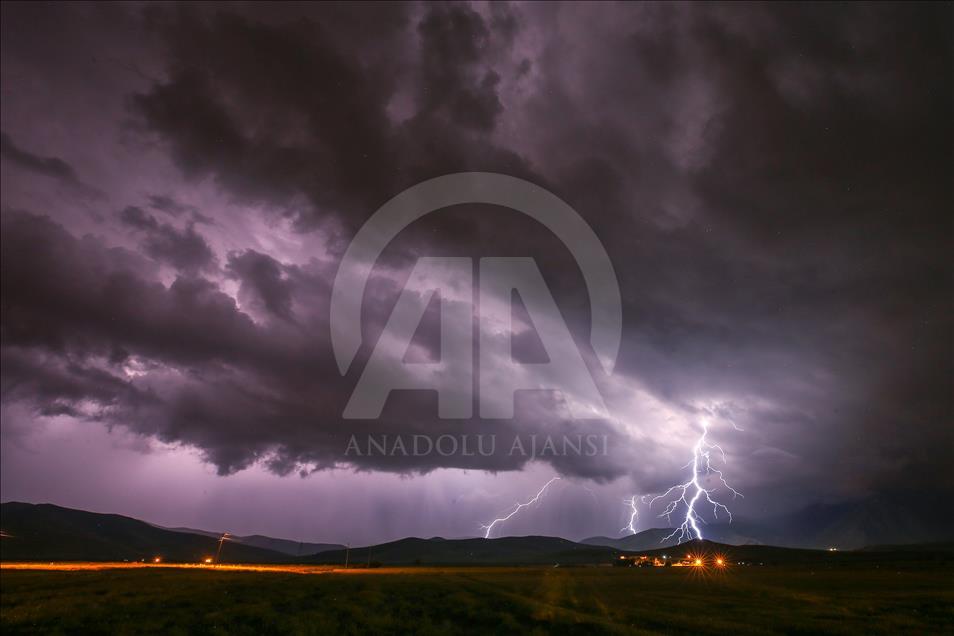 Lightnings over the sky in Turkey's Van
