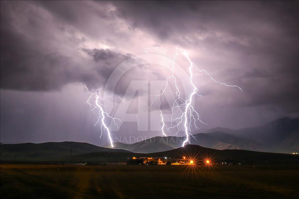 Lightnings over the sky in Turkey's Van